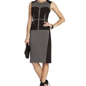 BCBG Black and Gray Midi Dress